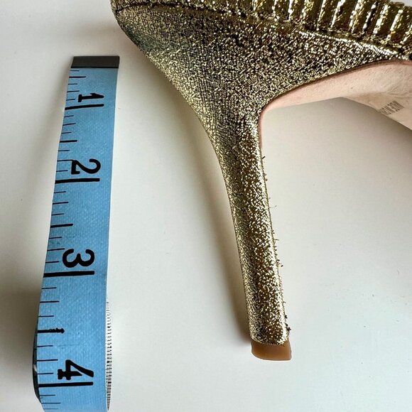 LOEFFLER RANDALL Claudia Pleated Skinny Heel Mule in Oro (gold)  size 11. - Picture 9 of 11